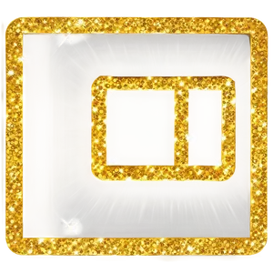 Gold Rectangle With Glitter PNG 84