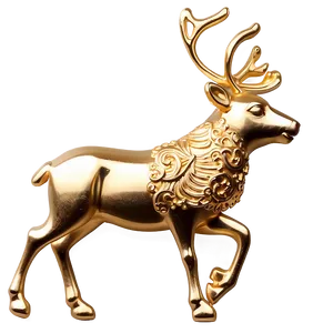 Gold Reindeer Christmas Ornament PNG 2 PNG