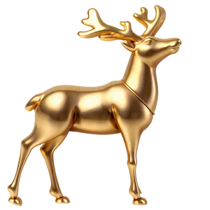 Gold Reindeer Christmas Ornament PNG 74 PNG