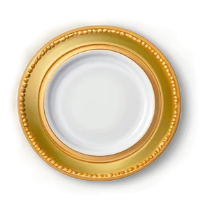 Gold Rimmed Plate PNG 06262024