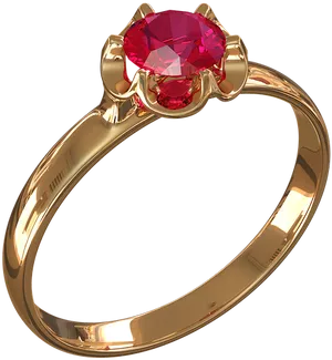 Gold Ringwith Red Gemstone.jpg PNG image