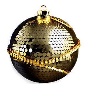 Gold Sequin Christmas Sphere PNG 06262024 PNG