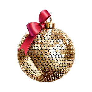 Gold Sequin Christmas Sphere PNG You PNG