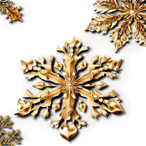 Gold Snowflake Christmas Ornament Png Cop PNG image