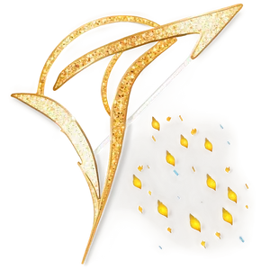 Gold Sparkle Arrow PNG 06122024