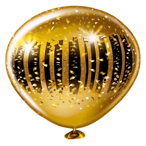 Gold Sparkle Balloon PNG 06122024