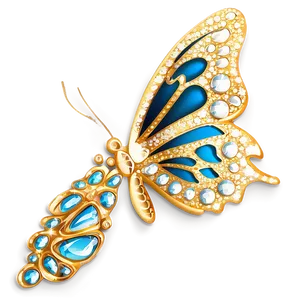 Gold Sparkle Butterfly PNG Ahb99