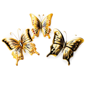 Gold Sparkle Butterfly PNG Fko PNG