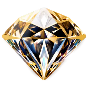 Gold Sparkle Diamond PNG 06122024