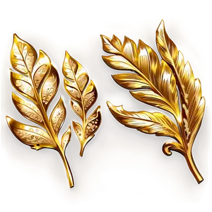 Gold Sparkle Leaves PNG 06122024