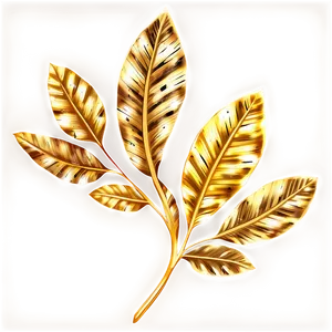 Gold Sparkle Leaves PNG 62
