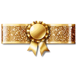 Gold Sparkle Ribbon PNG 06122024