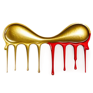 Gold Spray Paint Drip PNG 06282024