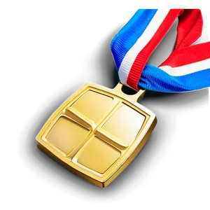 Gold Square Medal PNG 31