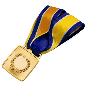 Gold Square Medal PNG Qwt85