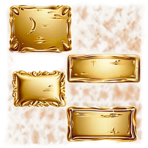 Gold Square With Embossed Effect PNG 06272024