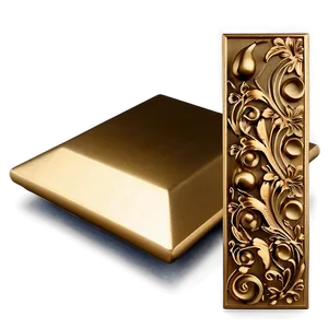 Gold Square With Floral Accents Png Hmf PNG image