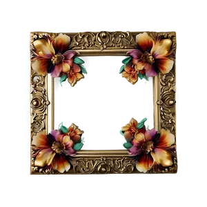 Gold Square With Floral Accents Png Svu66 PNG image