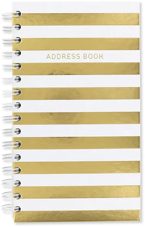 Gold Striped Address Book
