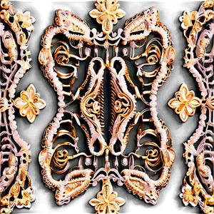Gold Threaded Lace Texture PNG 68