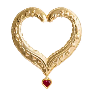 Gold Trim Heart PNG 30