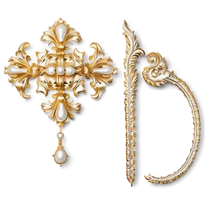 Gold Trim Motif PNG Oqj