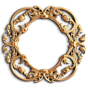 Gold Trim Scrollwork PNG 06282024