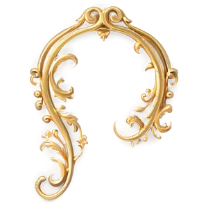 Gold Trim Scrollwork PNG Wgb74