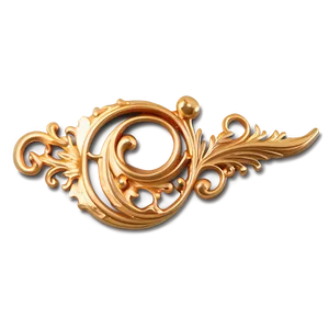 Gold Trim Swirl PNG 06282024