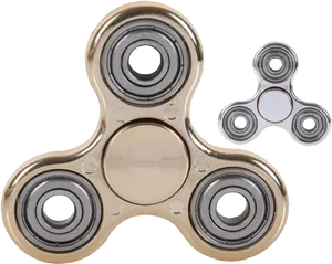 Goldand Silver Fidget Spinners PNG image