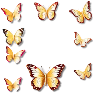 Golden 3d Butterfly PNG 15
