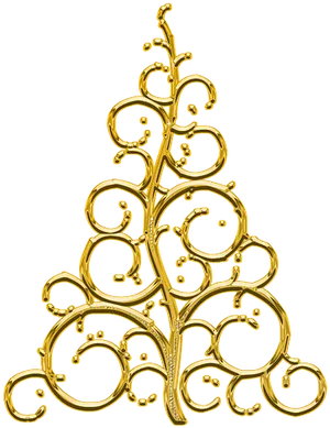 Golden Abstract Christmas Tree Design