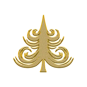 Golden Abstract Christmas Tree Design PNG image