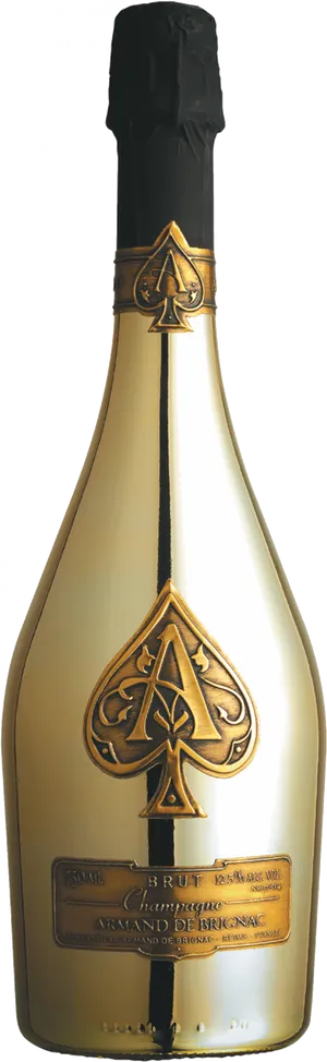 Golden Ace Spades Champagne Bottle PNG