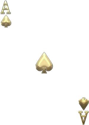 Golden Aceof Spades Design PNG
