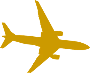 Golden Airplane Silhouette