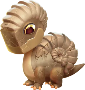 Golden Ammonite Fossil Figure PNG
