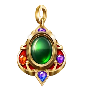 Golden Amuletwith Gems PNG