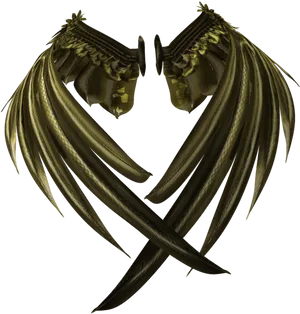 Golden Angel Wings Artwork PNG image