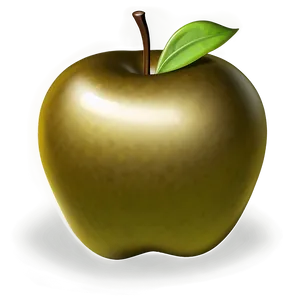 Golden Apple In Grass PNG Vot