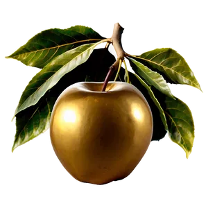 Golden Apple On Tree PNG 06132024