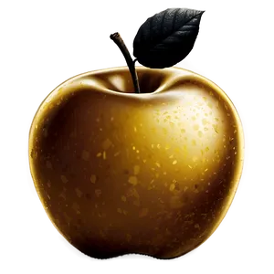 Golden Apple Silhouette Png 06132024 PNG image