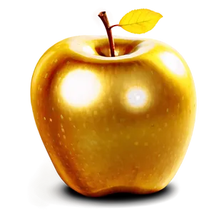 Golden Apple With Glow PNG 06132024