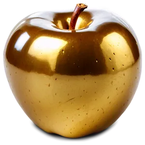 Golden Apple With Glow PNG 59