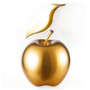 Golden Apple With Glow PNG Fnj
