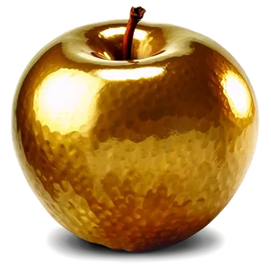 Golden Apple With Glow PNG Qry57