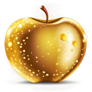 Golden Apple With Sparkles PNG 06132024