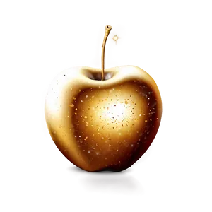 Golden Apple With Sparkles PNG 87