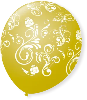 Golden Arabesque Balloon PNG image