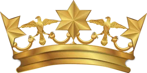 Golden Arabesque Crown Design PNG image
